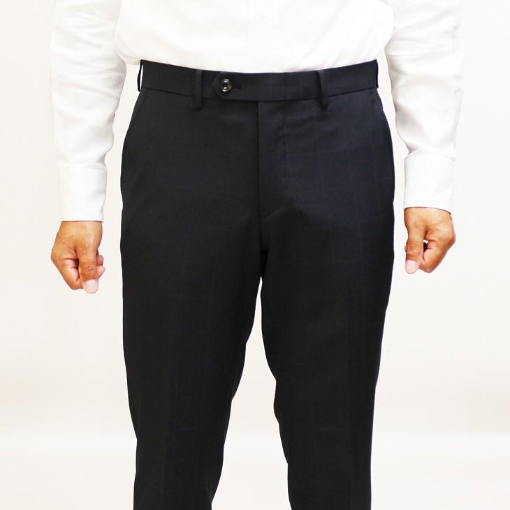 スーツ メンズ 新品 秋冬 FICCE フィッチェ BISHU 尾州生地 濃紺ネイビー ウインドペン 2つボタン ベスト付き 3ピーススーツ (A/AB体) スリム fic-400 | FICCE | 13