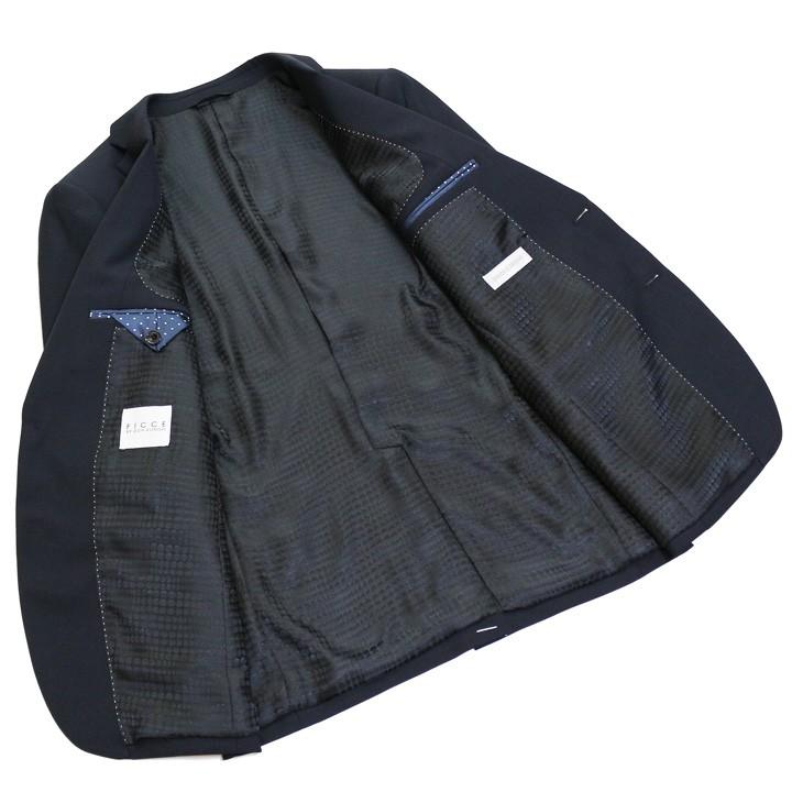 スーツ メンズ 新品 秋冬 FICCE フィッチェ BISHU 尾州生地 濃紺ネイビー ウインドペン 2つボタン ベスト付き 3ピーススーツ (A/AB体) スリム fic-400 | FICCE | 07
