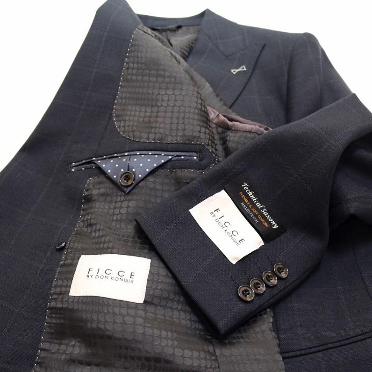 FICCE（フィッチェ） ダブルスーツ メンズ 秋冬 新品 濃紺ネイビー杢