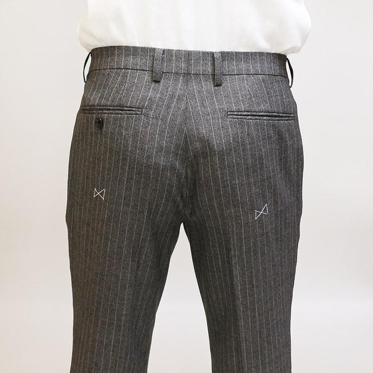 スーツ メンズ 秋冬 新品 FICCE フィッチェ やや淡灰グレー杢 ぼんやり茶 12mmストライプ 3つボタン段返り ベスト付き 3ピーススーツ (A/AB体) スリム | FICCE | 14