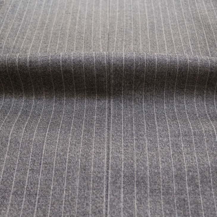 スーツ メンズ 秋冬 新品 FICCE フィッチェ やや淡灰グレー杢 ぼんやり茶 12mmストライプ 3つボタン段返り ベスト付き 3ピーススーツ (A/AB体) スリム | FICCE | 17