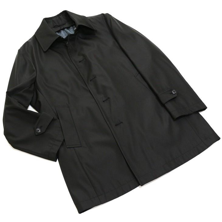 メンズ ステンカラーコート 2019-20 新作秋冬 ブルーフロスト Tefron テフロン加工 撥水 ネイビー ブラック 2色 無地系小柄 ビジネスコート |  | 10