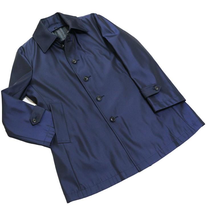 メンズ ステンカラーコート 2019-20 新作秋冬 ブルーフロスト Tefron テフロン加工 撥水 ネイビー ブラック 2色 無地系小柄 ビジネスコート |  | 11