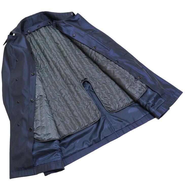 メンズ ステンカラーコート 2019-20 新作秋冬 ブルーフロスト Tefron テフロン加工 撥水 ネイビー ブラック 2色 無地系小柄 ビジネスコート |  | 13