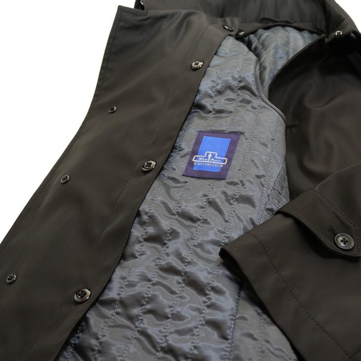 メンズ ステンカラーコート 2019-20 新作秋冬 ブルーフロスト Tefron テフロン加工 撥水 ネイビー ブラック 2色 無地系小柄 ビジネスコート |  | 18