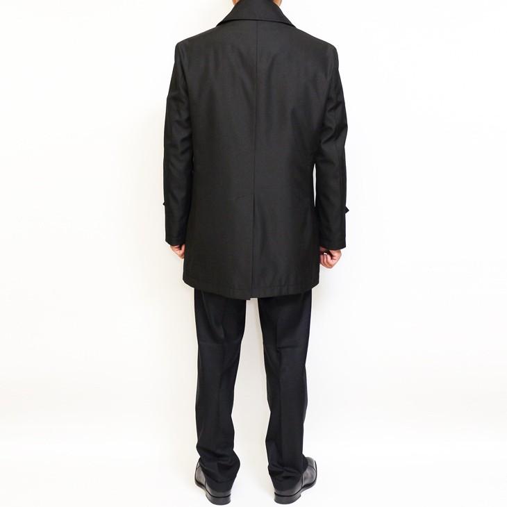 メンズ ステンカラーコート 2019-20 新作秋冬 ブルーフロスト Tefron テフロン加工 撥水 ネイビー ブラック 2色 無地系小柄 ビジネスコート |  | 06