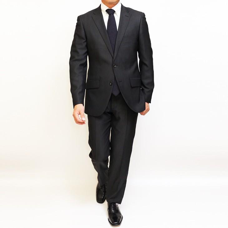 スーツ メンズ 新品 春夏 FICCE フィッチェ 尾州生地 ストレッチ 濃灰グレー無地 モヘヤ風 ソアロン混 2つボタン スーツ (A/AB体) スリム fic-400 | FICCE | 02