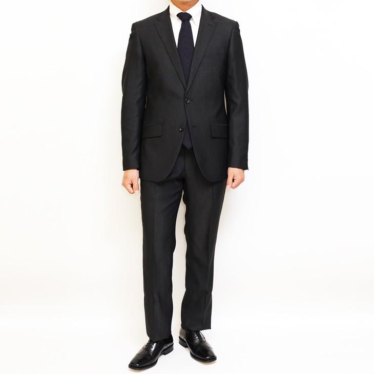 スーツ メンズ 新品 春夏 FICCE フィッチェ 尾州生地 ストレッチ 濃灰グレー無地 モヘヤ風 ソアロン混 2つボタン スーツ (A/AB体) スリム fic-400 | FICCE | 03