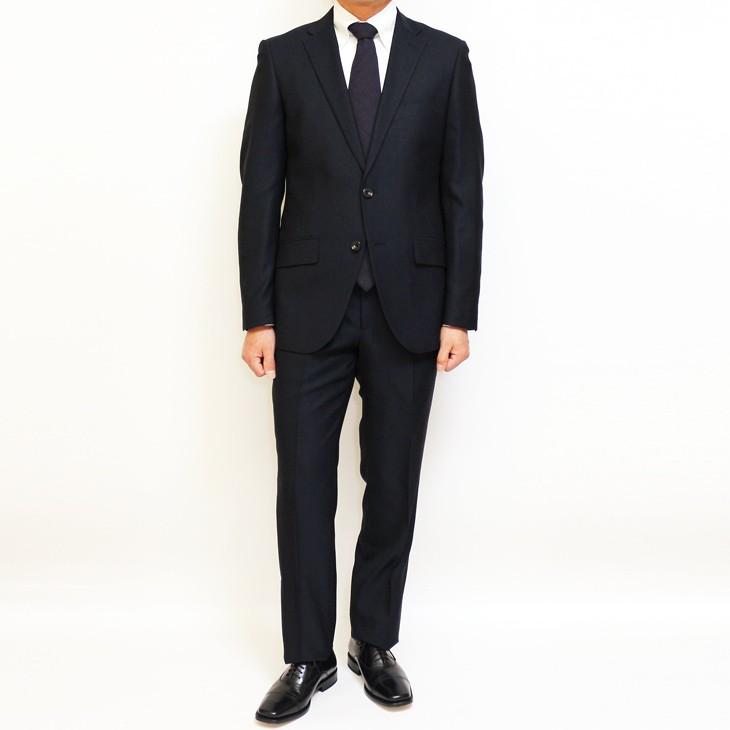 スーツ メンズ 新品 春夏 FICCE フィッチェ 尾州生地 ストレッチ 濃紺ネイビー無地 モヘヤ風 ソアロン混 2つボタン スーツ (A/AB体) スリム fic-400 | FICCE | 03