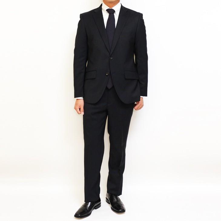 スーツ メンズ 新品 春夏 FICCE フィッチェ 尾州生地 ストレッチ 濃紺ネイビー無地 ソアロン混 2つボタン スーツ (AB体) スリム fic-400 | FICCE | 01