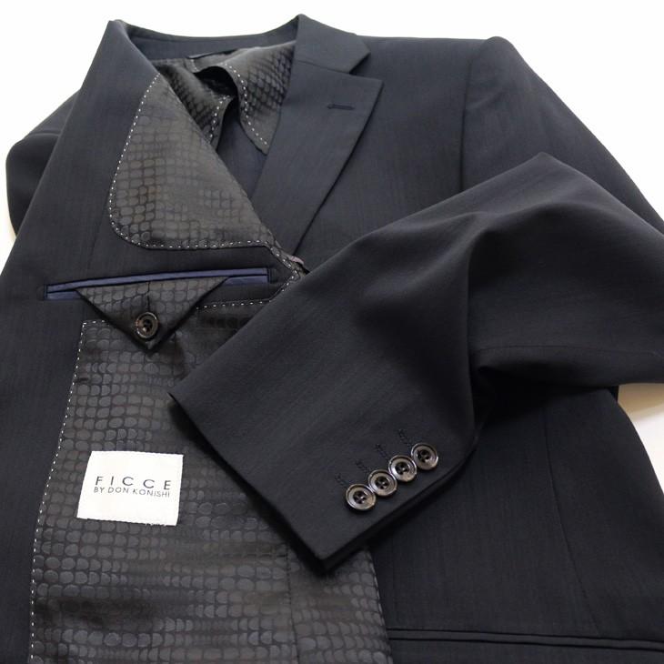 スーツ メンズ 新品 春夏 FICCE フィッチェ 尾州生地 ストレッチ 濃紺ネイビー無地 ソアロン混 2つボタン スーツ (AB体) スリム fic-400 | FICCE | 07