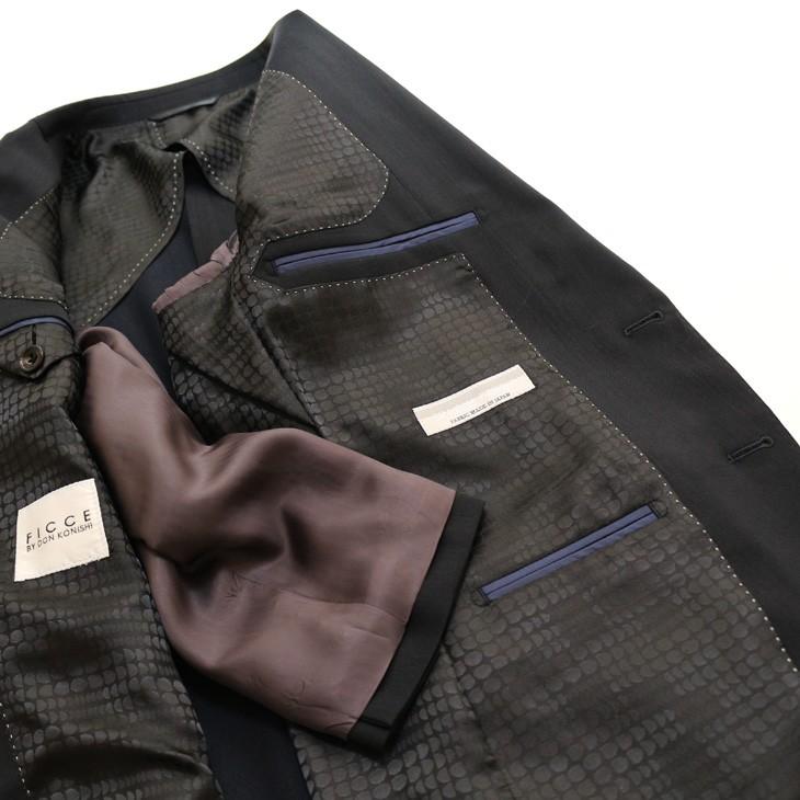 スーツ メンズ 新品 春夏 FICCE フィッチェ 尾州生地 ストレッチ 濃紺ネイビー無地 ソアロン混 2つボタン スーツ (AB体) スリム fic-400 | FICCE | 08