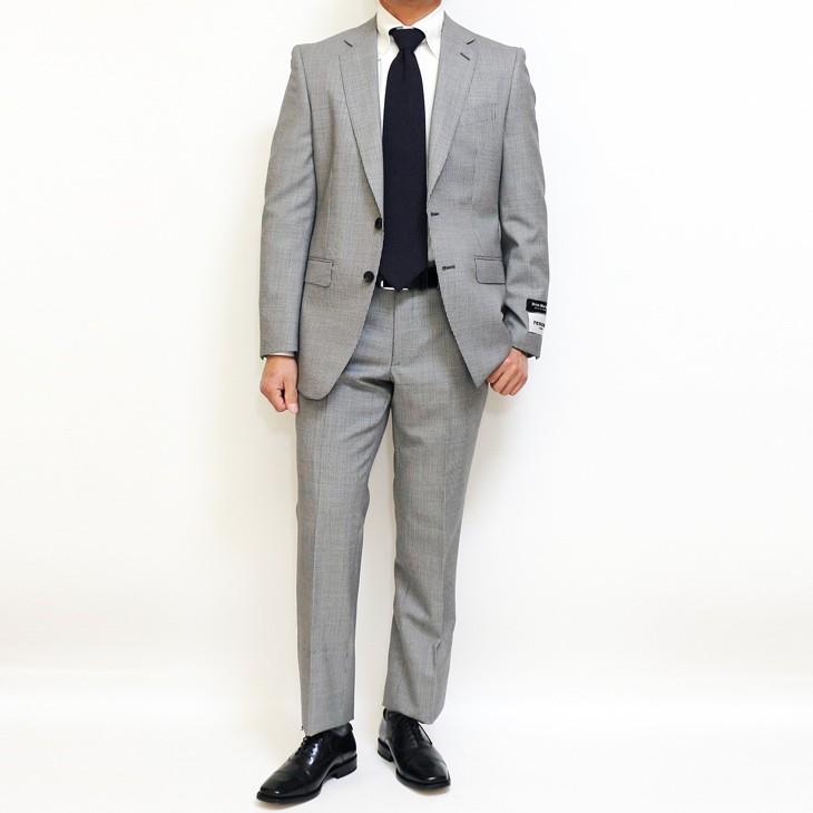超特価 スーツ メンズ 春夏 新品 renoma レノマ オム 英国 ブリティッシュウール 千鳥格子 淡灰グレー DROP7.5 スリム 2つボタン ビジネス スーツ (A/AB体) | renoma | 01