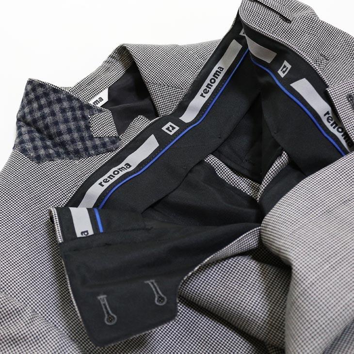 超特価 スーツ メンズ 春夏 新品 renoma レノマ オム 英国 ブリティッシュウール 千鳥格子 淡灰グレー DROP7.5 スリム 2つボタン ビジネス スーツ (A/AB体) | renoma | 11