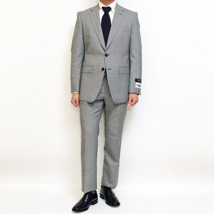 超特価 スーツ メンズ 春夏 新品 renoma レノマ オム 英国 ブリティッシュウール 千鳥格子 淡灰グレー DROP7.5 スリム 2つボタン ビジネス スーツ (A/AB体) | renoma | 03