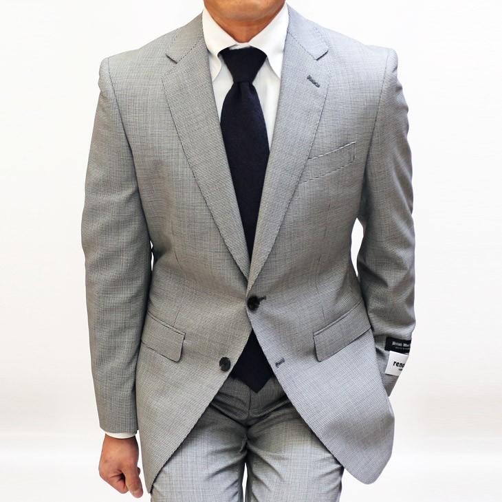 超特価 スーツ メンズ 春夏 新品 renoma レノマ オム 英国 ブリティッシュウール 千鳥格子 淡灰グレー DROP7.5 スリム 2つボタン ビジネス スーツ (A/AB体) | renoma | 05