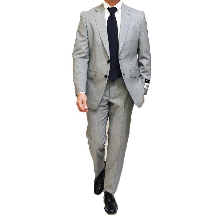 超特価 スーツ メンズ 春夏 新品 renoma レノマ オム 英国 ブリティッシュウール 千鳥格子 淡灰グレー DROP7.5 スリム 2つボタン ビジネス スーツ (A/AB体) | renoma | 06