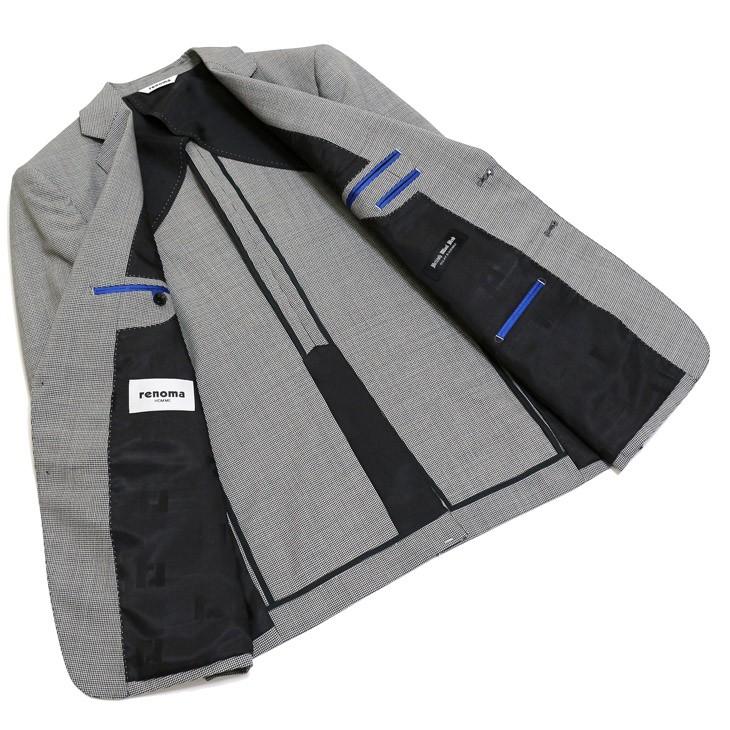 超特価 スーツ メンズ 春夏 新品 renoma レノマ オム 英国 ブリティッシュウール 千鳥格子 淡灰グレー DROP7.5 スリム 2つボタン ビジネス スーツ (A/AB体) | renoma | 07