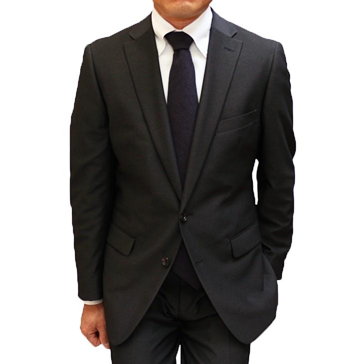 スーツ メンズ 2020 新作 春夏 FICCE SPORTS フィッチェ スポーツ 濃灰チャコールグレー杢 織柄 アクティブ スーツ  (AB体) スリム | FICCE | 02