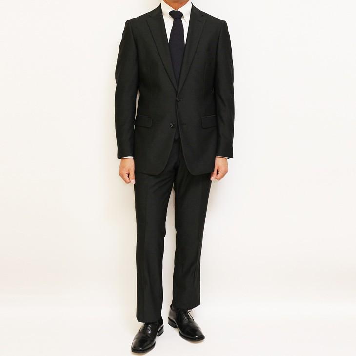 スーツ メンズ 2020 新作 春夏 FICCE SPORTS フィッチェ スポーツ 濃灰チャコールグレー杢 織柄 アクティブ スーツ  (AB体) スリム | FICCE | 03