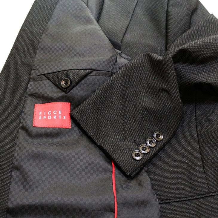 スーツ メンズ 2020 新作 春夏 FICCE SPORTS フィッチェ スポーツ 濃灰チャコールグレー杢 織柄 アクティブ スーツ  (AB体) スリム | FICCE | 06