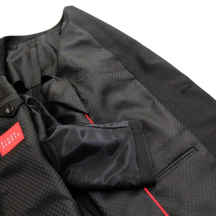 スーツ メンズ 2020 新作 春夏 FICCE SPORTS フィッチェ スポーツ 濃灰チャコールグレー杢 織柄 アクティブ スーツ  (AB体) スリム | FICCE | 07