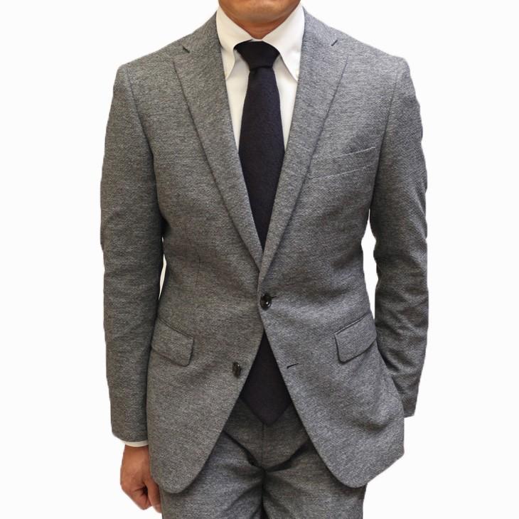 スーツ メンズ 2020 新作 春夏 FICCE SPORTS フィッチェ スポーツ 灰グレー杢 織柄 アクティブ スーツ  (A体) スリム | FICCE | 02