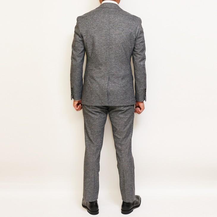 スーツ メンズ 2020 新作 春夏 FICCE SPORTS フィッチェ スポーツ 灰グレー杢 織柄 アクティブ スーツ  (A体) スリム | FICCE | 04