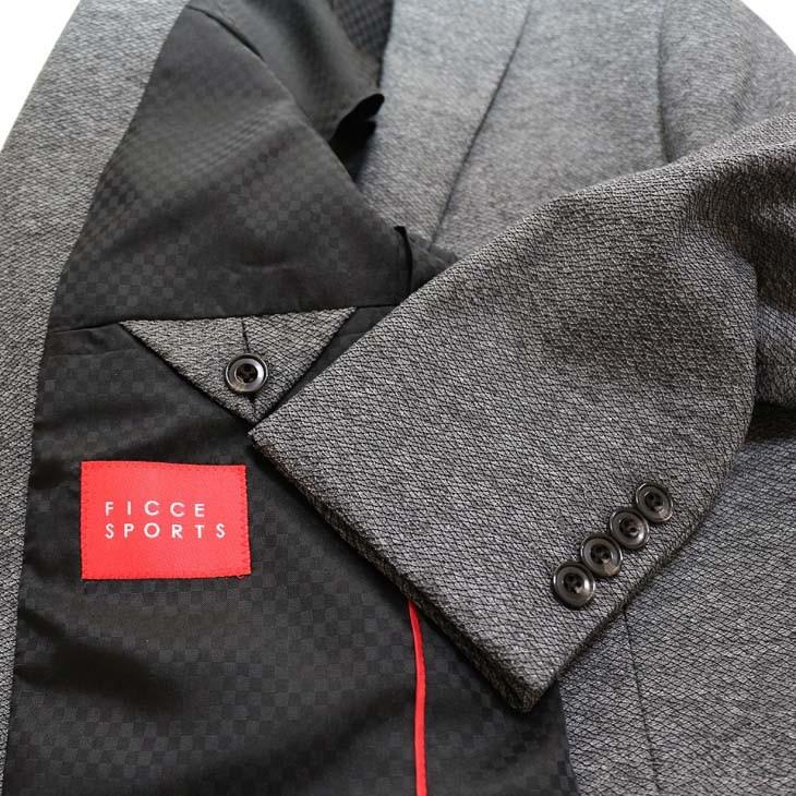 スーツ メンズ 2020 新作 春夏 FICCE SPORTS フィッチェ スポーツ 灰グレー杢 織柄 アクティブ スーツ  (A体) スリム | FICCE | 07