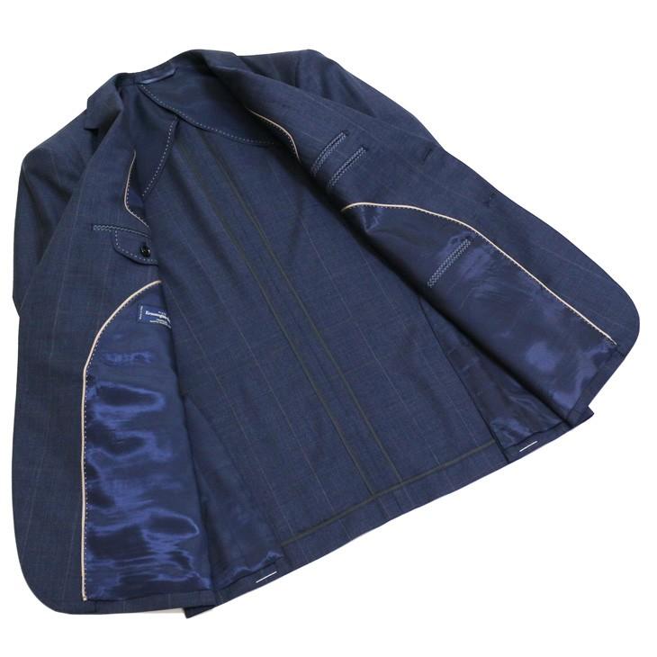 スーツ メンズ 春夏 新品 エルメネジルドゼニア 濃紺ネイビー杢 グレンチェック風 2つボタン ビジネス スーツ (AB体) やや細め J09-2B | ZEGNA | 05