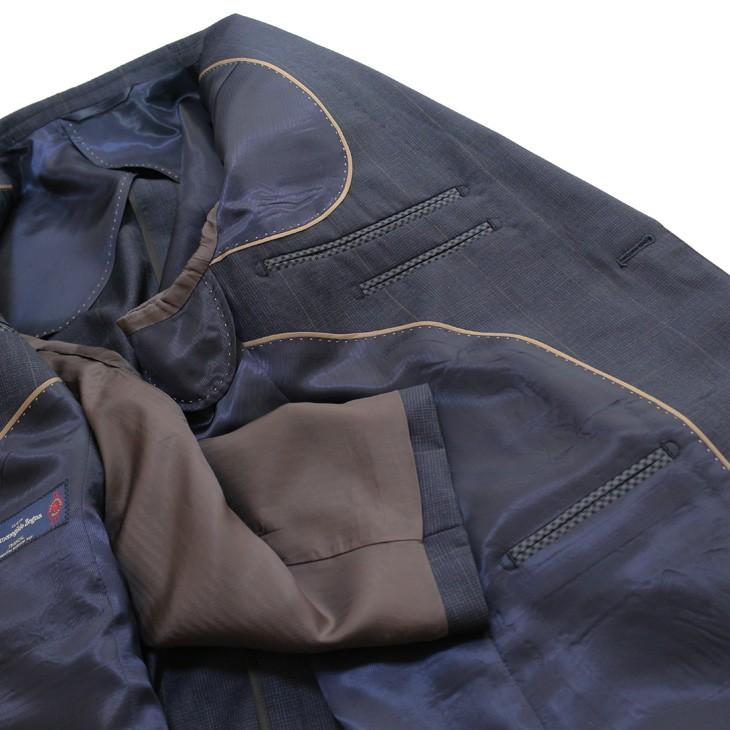 スーツ メンズ 春夏 新品 エルメネジルドゼニア 濃紺ネイビー杢 グレンチェック風 2つボタン ビジネス スーツ (AB体) やや細め J09-2B | ZEGNA | 07