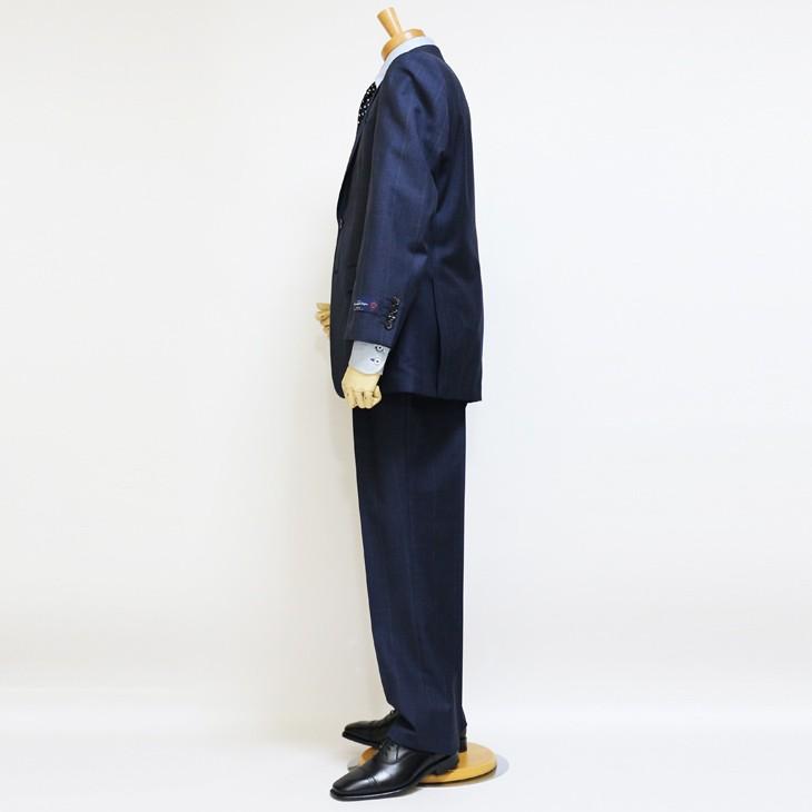 スーツ メンズ 春夏 新品 エルメネジルドゼニア 濃紺ネイビー杢 グレンチェック風 2つボタン ビジネス スーツ (AB体) やや細め J09-2B | ZEGNA | 08