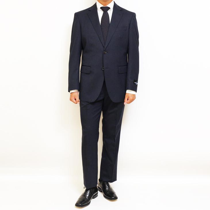 スーツ メンズ 春夏 秋冬 通年 SALE 新品 アランドロン 濃紺ネイビー無地 ナチュラルストレッチ 2つボタン ゆったり型 ビジネス スーツ (A/AB/BB体) J19-2B | アラン・ドロン | 01