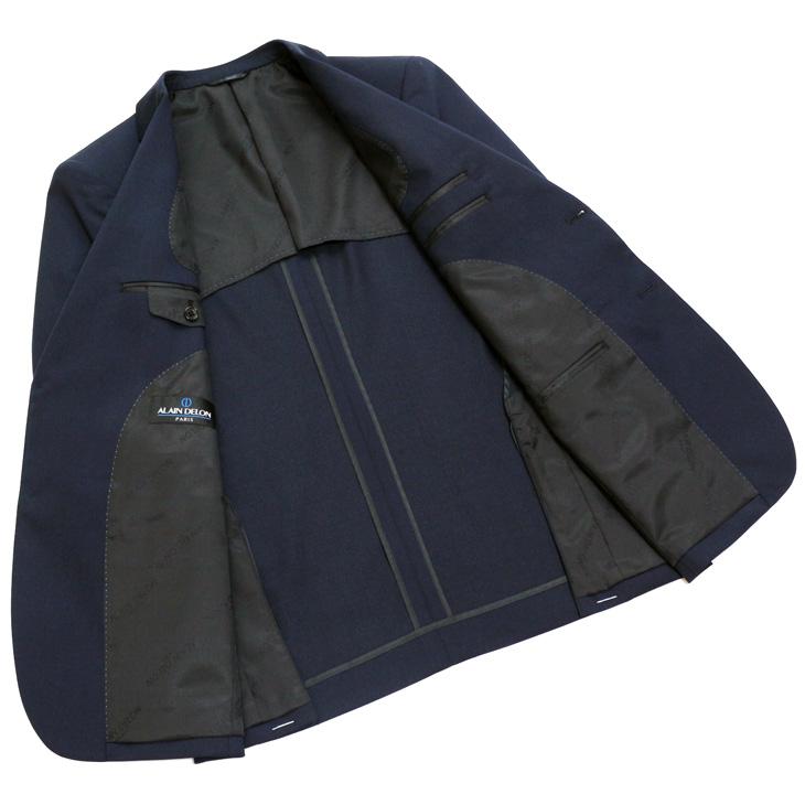 スーツ メンズ 春夏 秋冬 通年 SALE 新品 アランドロン 濃紺ネイビー無地 ナチュラルストレッチ 2つボタン ゆったり型 ビジネス スーツ (A/AB/BB体) J19-2B | アラン・ドロン | 06