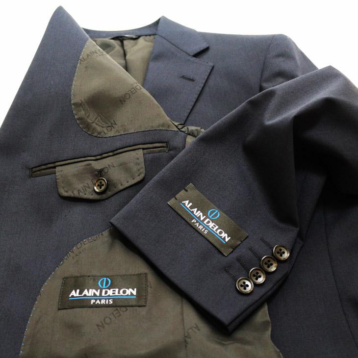 スーツ メンズ 春夏 秋冬 通年 SALE 新品 アランドロン 濃紺ネイビー無地 ナチュラルストレッチ 2つボタン ゆったり型 ビジネス スーツ (A/AB/BB体) J19-2B | アラン・ドロン | 07