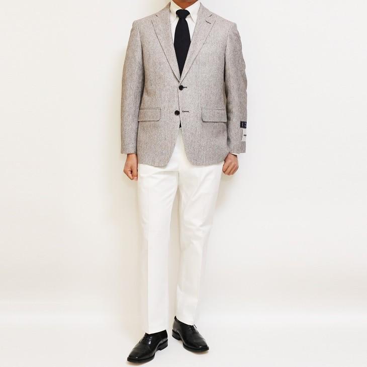 ジャケット テーラード ブレザー 2020 春夏 新作 renoma レノマ paris パリス 淡いベージュ杢 ニット素材 ジャケット (AB/BB体) やや細め | renoma | 01