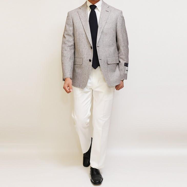 ジャケット テーラード ブレザー 2020 春夏 新作 renoma レノマ paris パリス 淡いベージュ杢 ニット素材 ジャケット (AB/BB体) やや細め | renoma | 02