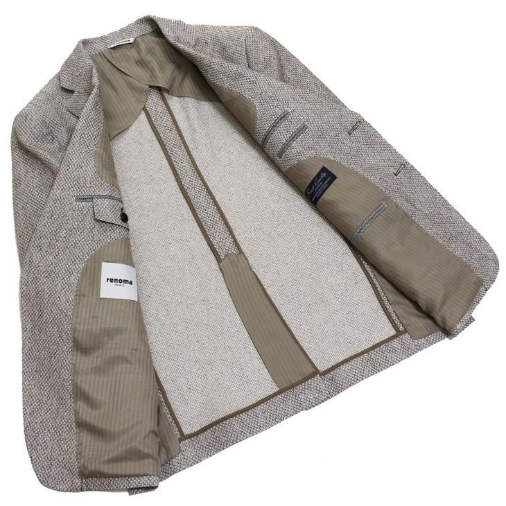 ジャケット テーラード ブレザー 2020 春夏 新作 renoma レノマ paris パリス 淡いベージュ杢 ニット素材 ジャケット (AB/BB体) やや細め | renoma | 05