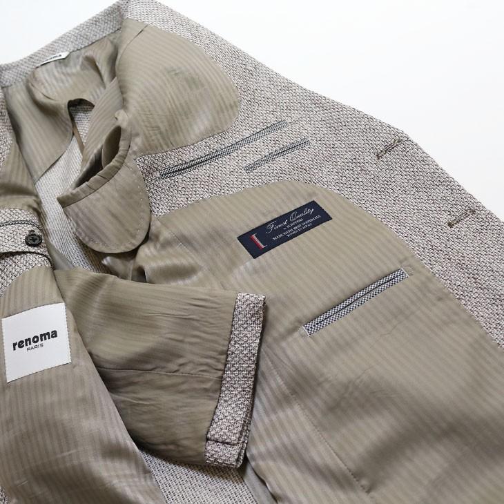 ジャケット テーラード ブレザー 2020 春夏 新作 renoma レノマ paris パリス 淡いベージュ杢 ニット素材 ジャケット (AB/BB体) やや細め | renoma | 08