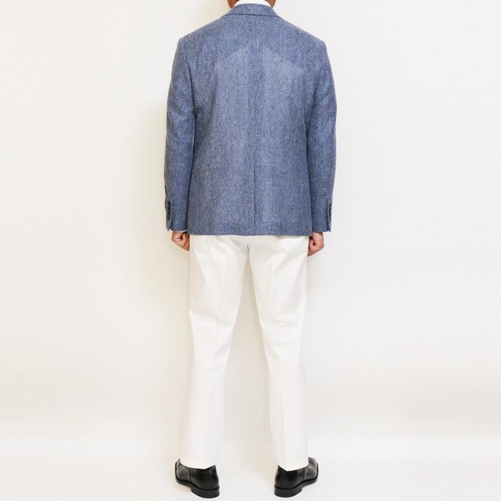 ジャケット テーラード ブレザー 春夏 新品 renoma レノマ paris パリス オーシャンブルー杢 ニット素材 ジャケット (AB/BB体) やや細め | renoma | 05