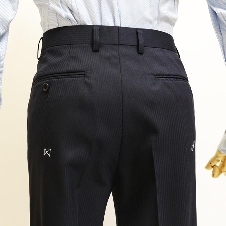 スーツ メンズ 春夏 秋冬 通年 SALE 新品 アランドロン 濃紺ネイビー 織柄シャドー縞ストライプ 2つボタン ゆったり型 ビジネス スーツ (A/AB/BB体) J19-2B | アラン・ドロン | 12