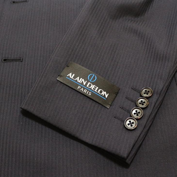 スーツ メンズ 春夏 秋冬 通年 SALE 新品 アランドロン 濃紺ネイビー 織柄シャドー縞ストライプ 2つボタン ゆったり型 ビジネス スーツ (A/AB/BB体) J19-2B | アラン・ドロン | 06