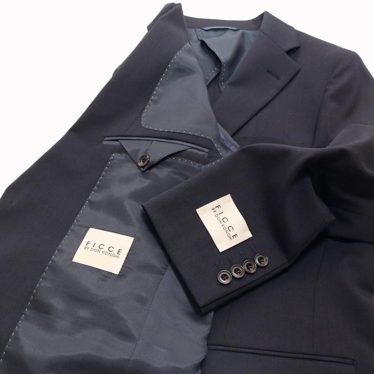 スーツ メンズ 新品 通年 春夏 秋冬 オールシーズン FICCE フィッチェ 濃紺ネイビー無地 ベスト付き スリーピース スーツ (Y/A/AB/BB体) | FICCE | 08