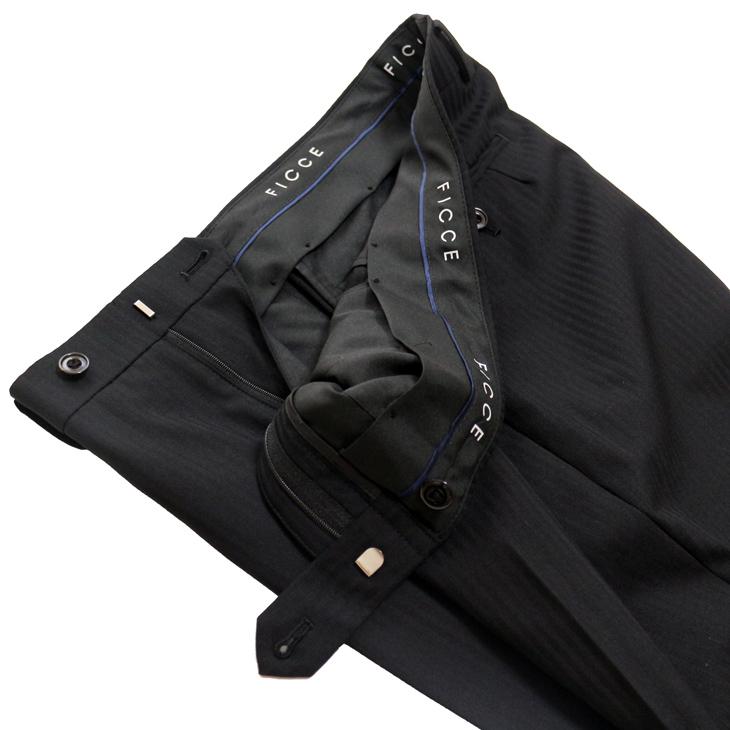 スーツ メンズ 2025 新作 通年 春夏 秋冬 オールシーズン FICCE フィッチェ 黒ブラック 織柄シャドーストライプ ベスト付き スリーピース スーツ (Y/A/AB/BB体) | FICCE | 12