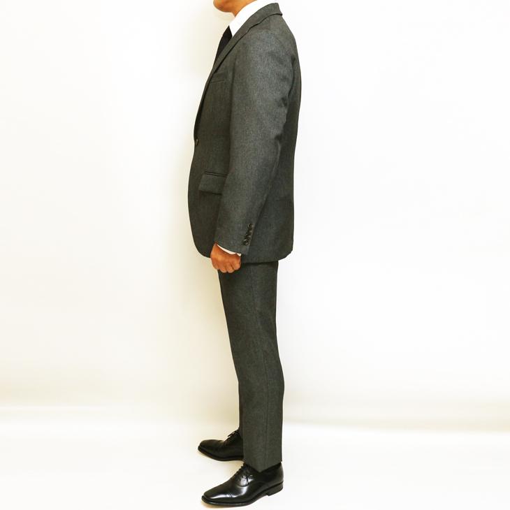ほぼスーツ メンズ 新作 春夏 秋冬 通年 ELLE PLANETE エル プラネット 灰グレー杢無地 家庭洗濯可能 2つボタン ほぼオールシーズン スーツ ゆったり型 次世代 | ELLE PLANETE | 12