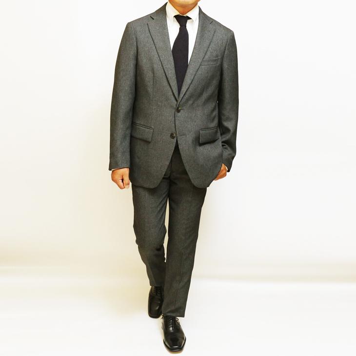 ほぼスーツ メンズ 新作 春夏 秋冬 通年 ELLE PLANETE エル プラネット 灰グレー杢無地 家庭洗濯可能 2つボタン ほぼオールシーズン スーツ ゆったり型 次世代 | ELLE PLANETE | 03