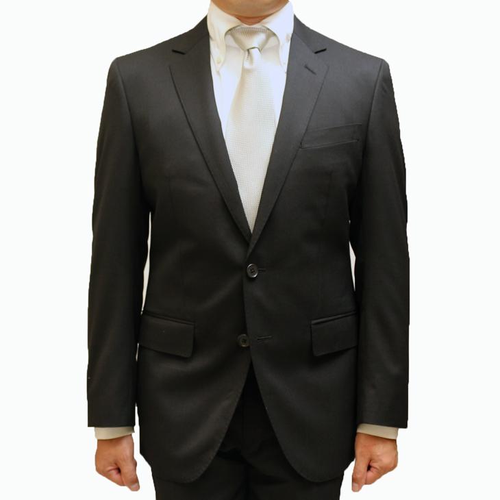 超特価 通年 春夏 秋冬 新作 黒ブラック無地 ナチュラル・ストレッチ 礼服 対応可 スリム型 ノータックローライズ 2つボタン ビジネス スーツ (A/AB体) 冠婚葬祭 |  | 03