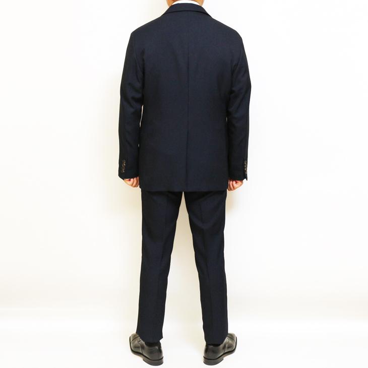 ほぼスーツ メンズ 新作 春夏 秋冬 通年 ELLE PLANETE エル プラネット 濃紺ネイビー杢無地 家庭洗濯可能 2つボタン オールシーズン スーツ ゆったり型 次世代 | ELLE PLANETE | 04