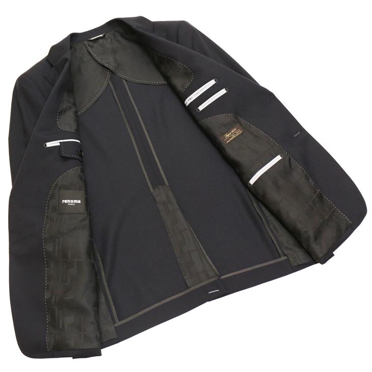 SALE スーツ メンズ 新品 通年 春夏 秋冬 renoma paris レノマ パリス 濃紺ネイビー無地 西川毛織 Super100s 2つボタン ビジネス (A/AB/BB/E体) J-REP05-2B | renoma | 06