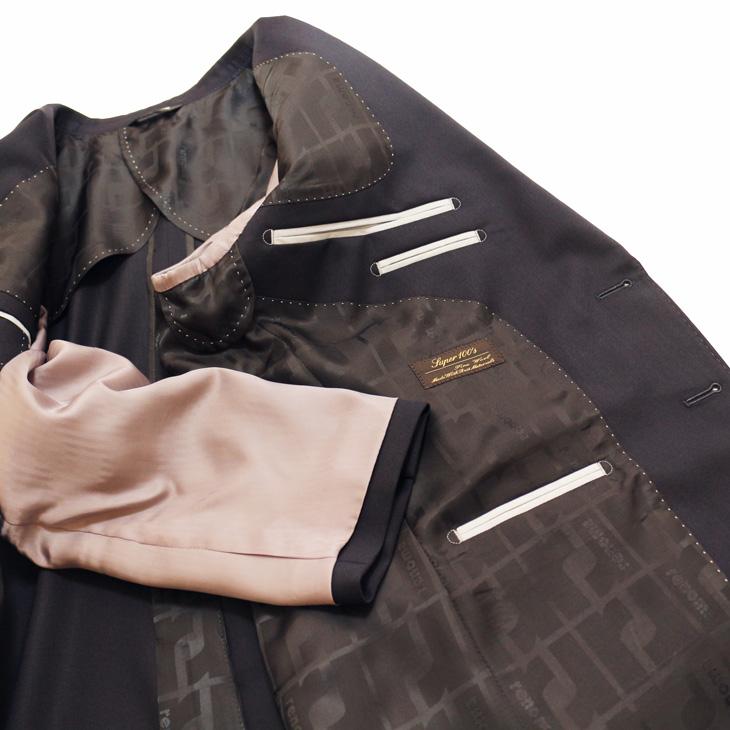 SALE スーツ メンズ 新品 通年 春夏 秋冬 renoma paris レノマ パリス 濃紺ネイビー無地 西川毛織 Super100s 2つボタン ビジネス (A/AB/BB/E体) J-REP05-2B | renoma | 08